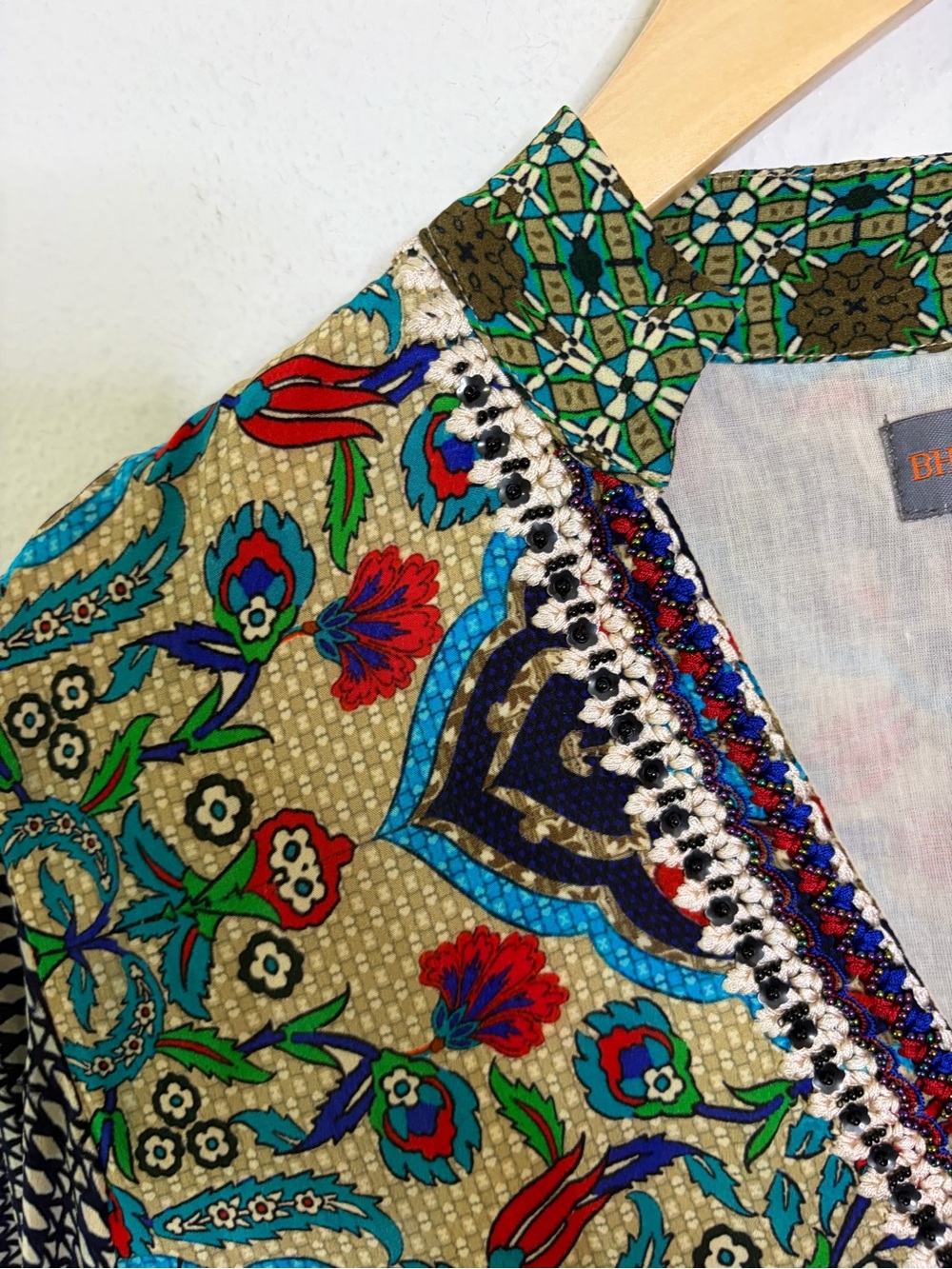 Anthropologie Bhanuni by Jyoti Bohemian Long Sleeve Maxi Dress 14 multicolor - Picture 6 of 13